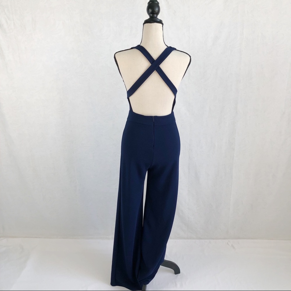 Navy Deep V Haltered Jumpsuit - image 4
